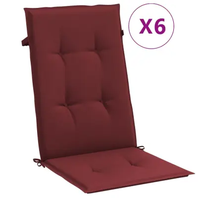 vidaXL Blazina za stol 6 kosov melanž vinsko rdeča 120x50x4 cm blago