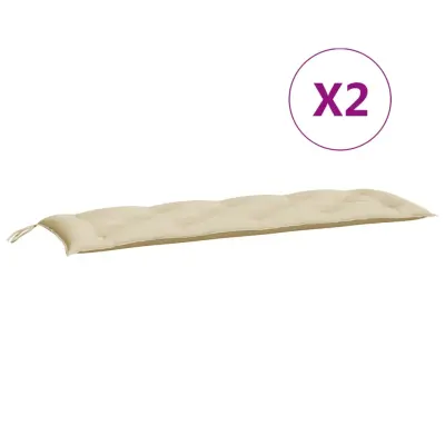 vidaXL Blazina za vrtno klop 2 kosa bež 150x50x7cm oxford tkanina