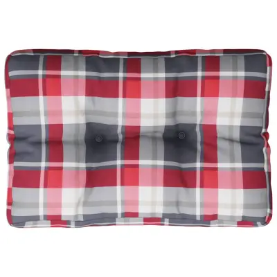 vidaXL Blazina za kavč iz palet rdeč karo vzorec 50x40x12 cm