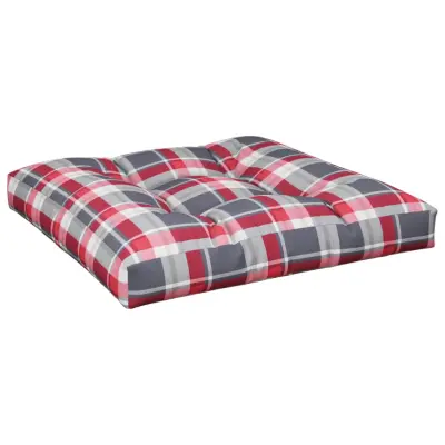 vidaXL Blazina za kavč iz palet rdeč karo vzorec 80x80x12 cm