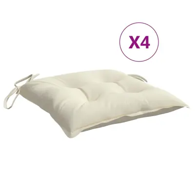 vidaXL Blazine za stole 4 kosi kremno bele 50x50x7 cm oxford tkanina