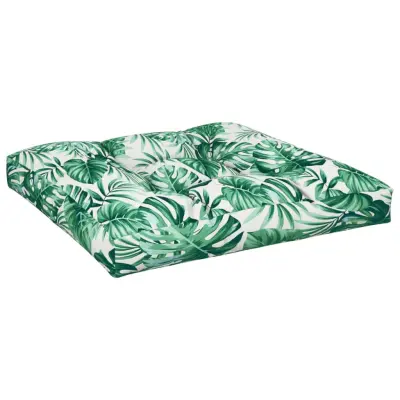 vidaXL Blazina za kavč iz palet vzorec listja 80x80x12 cm blago