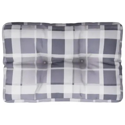 vidaXL Blazina za kavč iz palet siv karo vzorec 60x40x12 cm