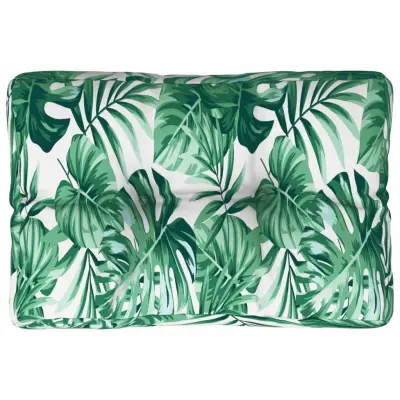 vidaXL Blazina za palete vzorec listja 50x40x12 cm blago