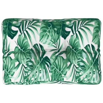 vidaXL Blazina za palete vzorec listja 60x40x12 cm blago