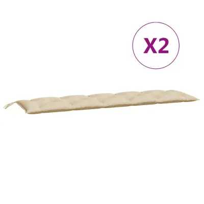 vidaXL Blazina za vrtno klop 2 kosa bež 180x50x7cm oxford tkanina