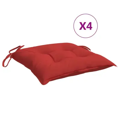 vidaXL Blazine za stole 4 kosi rdeče 40x40x7 cm oxford tkanina