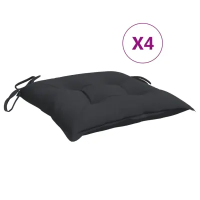 vidaXL Blazine za stole 4 kosi črne 40x40x7 cm oxford tkanina