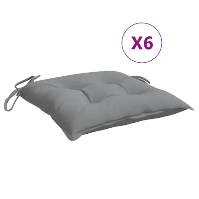 vidaXL Blazine za stole 6 kosov sive 40x40x7 cm oxford tkanina