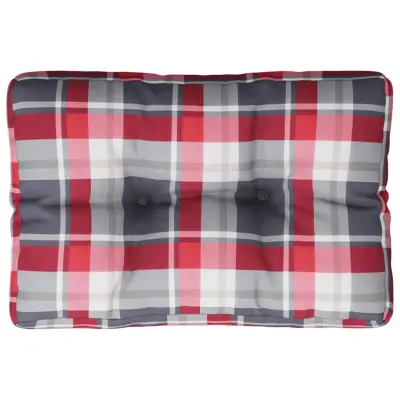 vidaXL Blazina za kavč iz palet rdeč karo vzorec 60x40x12 cm