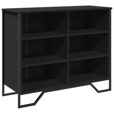 vidaXL Komoda črna 91x35,5x74,5 cm inženirski les