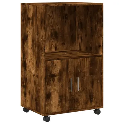 vidaXL Omarica na kolesih dimljeni hrast 55x40x91 cm inženirski les