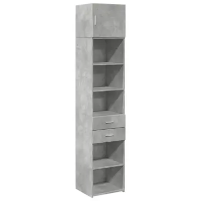 vidaXL Ozka omara za shranjevanje betonsko siva 45x42,5x225cm inž. les