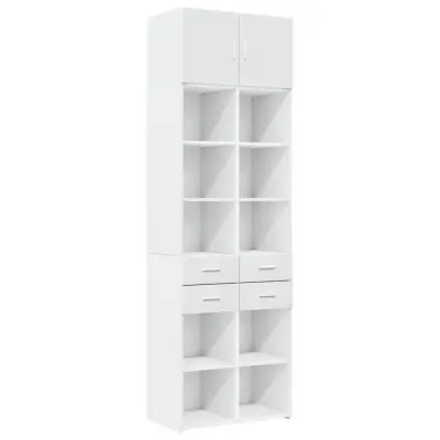 vidaXL Ozka omara za shranjevanje bela 70x42,5x225 cm inženirski les