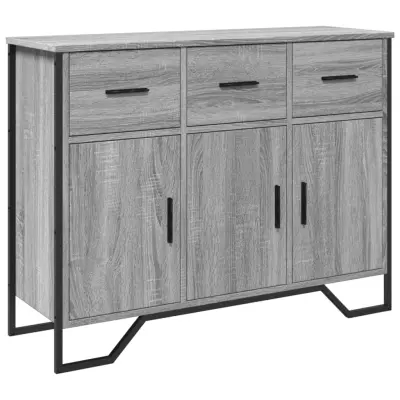 vidaXL Komoda siva sonoma 97x32,5x74,5 cm inženirski les