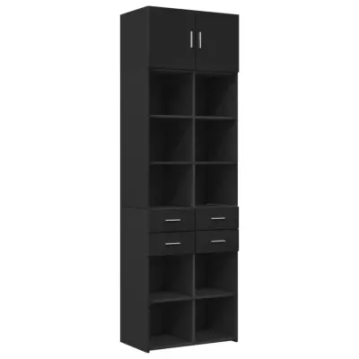 vidaXL Omara za shranjevanje črna 70x42,5x225 cm inženirski les