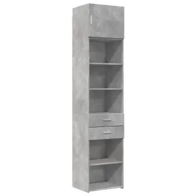 vidaXL Ozka omara za shranjevanje betonsko siva 50x42,5x225cm inž. les