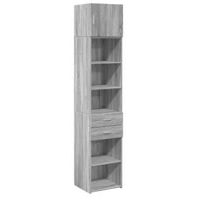 vidaXL Ozka omara za shranjevanje siva sonoma 45x42,5x225 cm inž. les