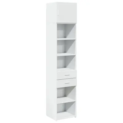 vidaXL Ozka omara za shranjevanje bela 45x42,5x225 cm inženirski les