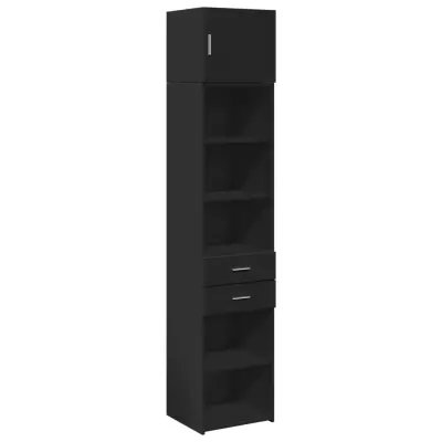 vidaXL Ozka omara za shranjevanje črna 45x42,5x225 cm inženirski les
