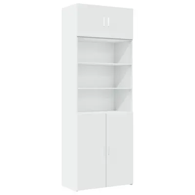 vidaXL Ozka omara za shranjevanje bela 80x42,5x225 cm inženirski les
