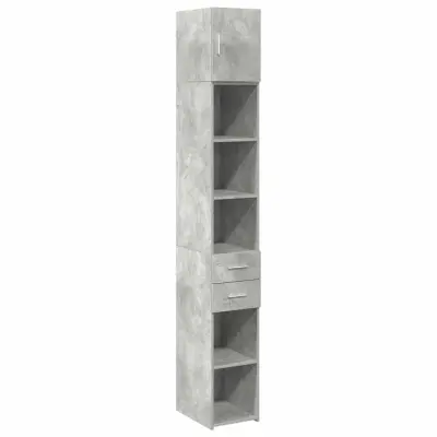 vidaXL Ozka omara za shranjevanje betonsko siva 30x42,5x225cm inž. les