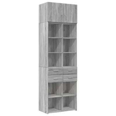 vidaXL Omara za shranjevanje siva sonoma 70x42,5x225 cm inž. les