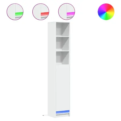 vidaXL Komoda z LED bela 36x32,5x200 cm inženirski les