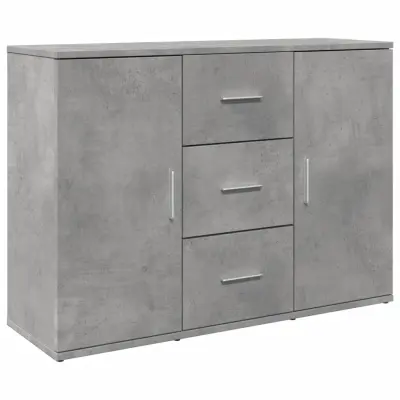 vidaXL Komoda betonsko siva 90,5x29,5x65 cm inženirski les