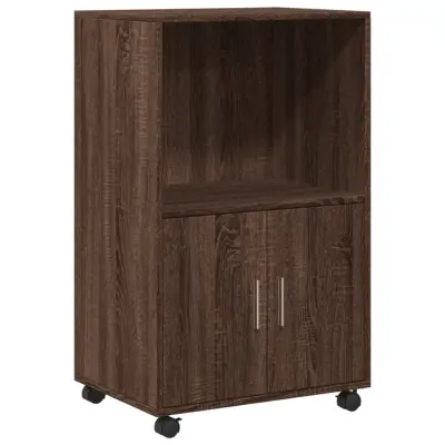 vidaXL Omarica na kolesih rjav hrast 55x40x91 cm inženirski les