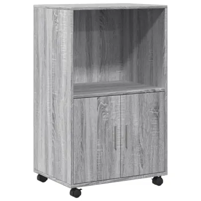 vidaXL Omarica na kolesih siva sonoma 55x40x91 cm inženirski les