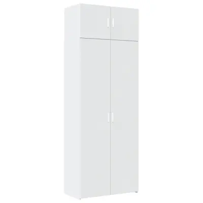 vidaXL Ozka omara za shranjevanje bela 80x42,5x225 cm inženirski les