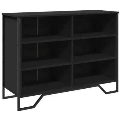 vidaXL Komoda črna 101x35,5x74,5 cm inženirski les
