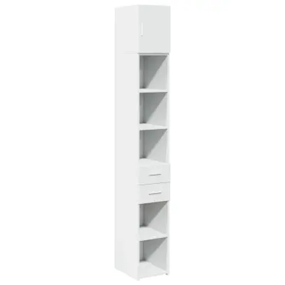 vidaXL Ozka omara za shranjevanje bela 30x42,5x225 cm inženirski les