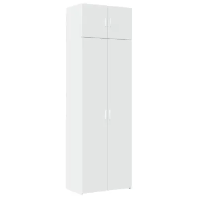 vidaXL Ozka omara za shranjevanje bela 70x42,5x225 cm inženirski les