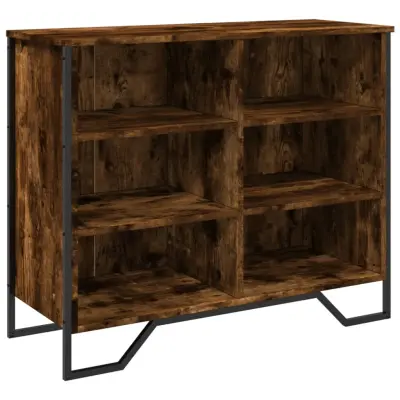 vidaXL Komoda dimljeni hrast 91x35,5x74,5 cm inženirski les