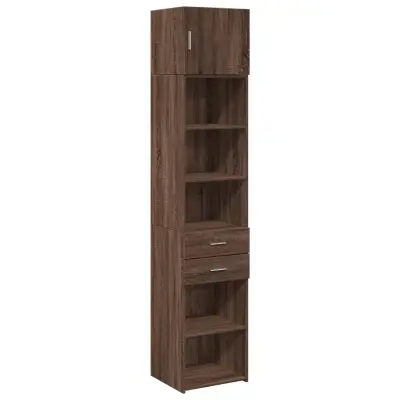 vidaXL Ozka omara za shranjevanje rjavi hrast 45x42,5x225 cm inž. les