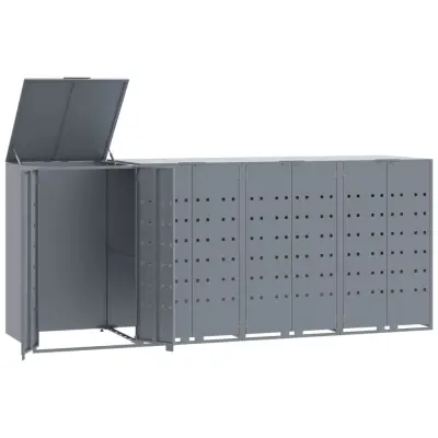 vidaXL Lopa za smetnjak za 4 smetnjake siva 276x79x117 cm jeklo