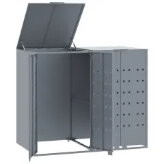 vidaXL Lopa za smetnjak za 2 smetnjaka siva 138x79x117 cm jeklo