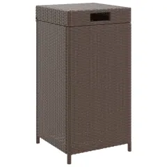 vidaXL Koš za smeti rjav 40x40x80 cm poli ratan