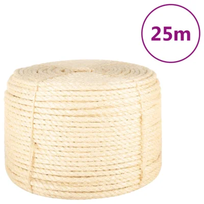 vidaXL Vrv iz 100 % sisala 12 mm 25 m