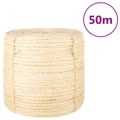 vidaXL Vrv iz 100 % sisala 6 mm 50 m