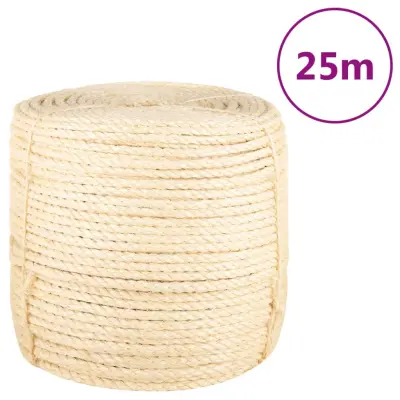 vidaXL Vrv iz 100 % sisala 8 mm 25 m