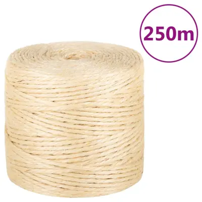 vidaXL Vrv iz 100 % sisala 4 mm 250 m