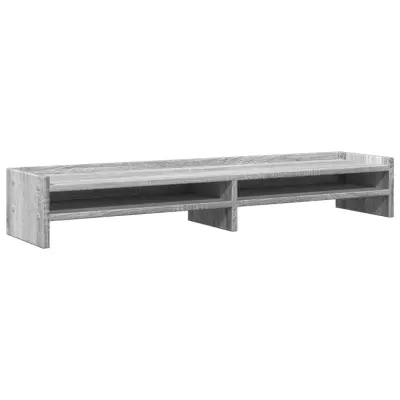 vidaXL Stojalo za zaslon siva sonoma 100x24x16 cm inženirski les