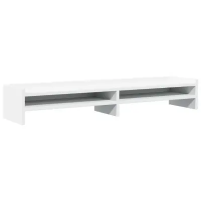 vidaXL Stojalo za zaslon belo 100x24x16 cm inženirski les
