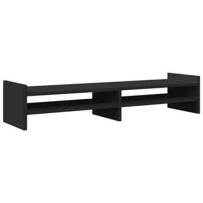 vidaXL Stojalo za zaslon črna 100x27x20 cm inženirski les