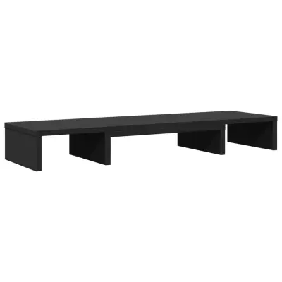 vidaXL Stojalo za monitor nastavljivo črno 80x24x10,5 cm inž. les