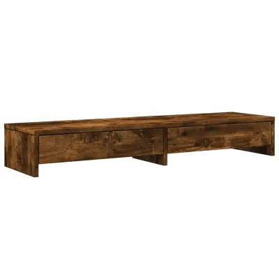 vidaXL Stojalo za zaslon s predali dimljeni hrast 100x27x15cm inž. les