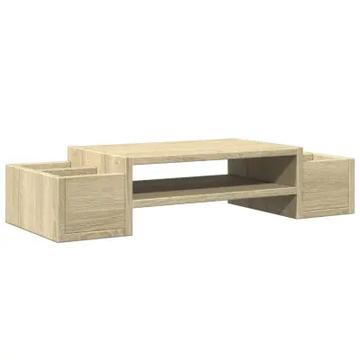 vidaXL Stojalo za zaslon s predelki sonoma hrast 70x27x15 cm inž. les